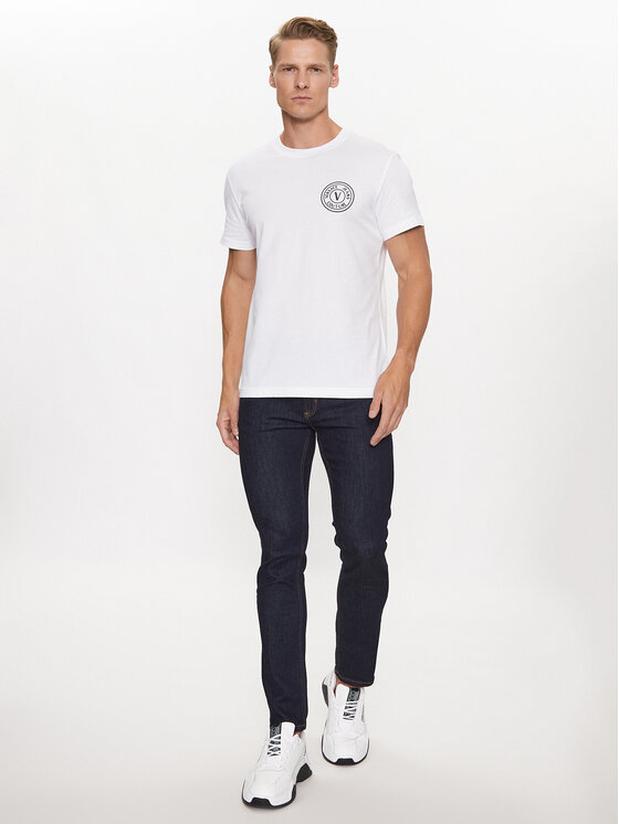 Versace Jeans Couture Versace Jeans Couture Tričko 75GAHT07 Biela Regular Fit