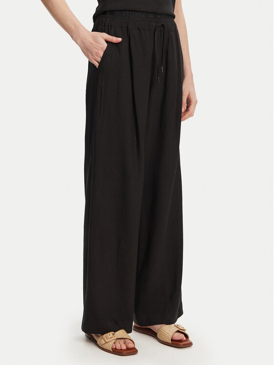 Marella Bavlnené nohavice Fred 2513131085 Čierna Wide Leg
