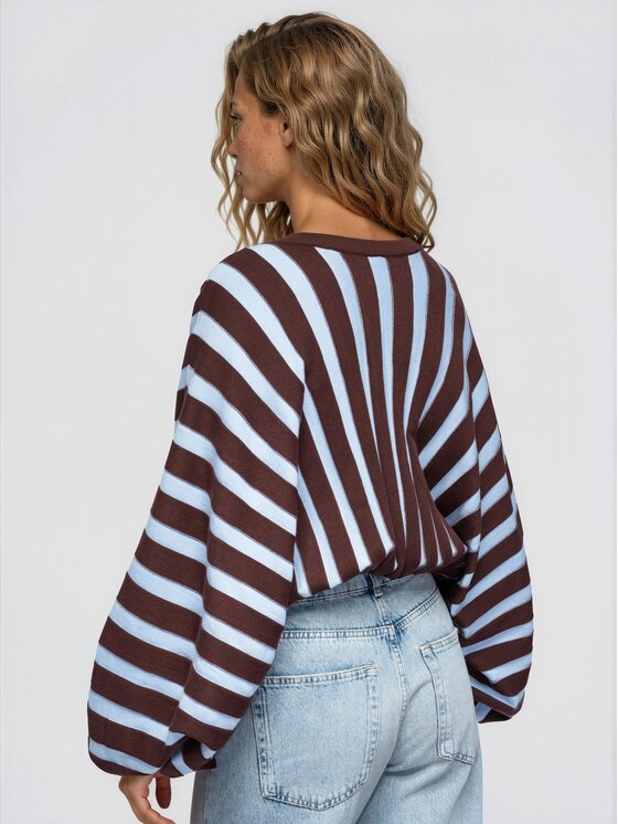 Ombre Ombre Sweter OW-SW-E0039 Niebieski Relaxed Fit