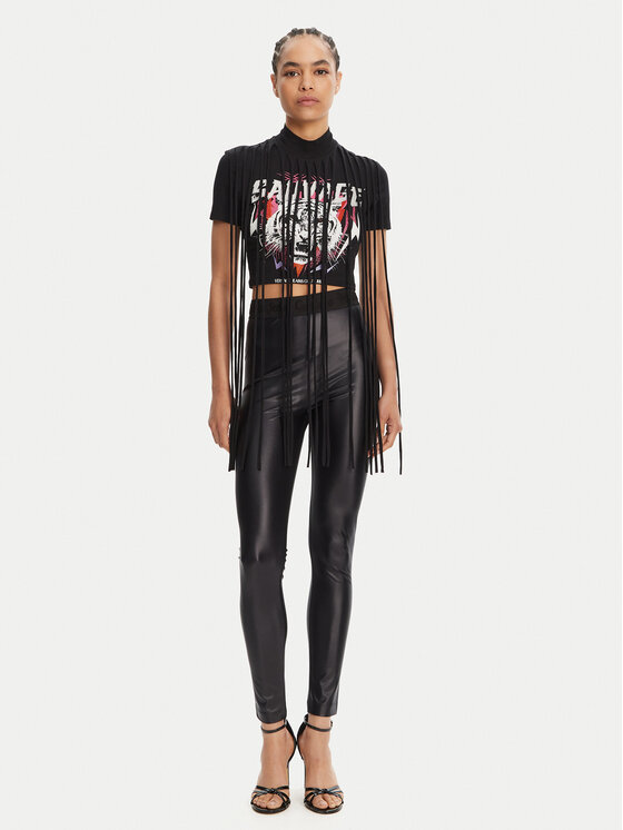 Versace Jeans Couture Versace Jeans Couture T-shirt 78HAHE01 Crna Slim Fit