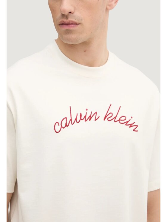 Calvin Klein Jeans Calvin Klein Jeans T-Shirt SS CENTER CHAIN STIT Λευκό Casual Fit