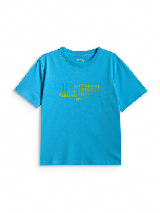 4F 4F T-Shirt BEACHWEAR Niebieski Boxy Fit