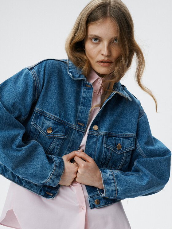 MARI PRETI MARI PRETI Giacca di jeans Denim Rust Blu scuro Regular Fit