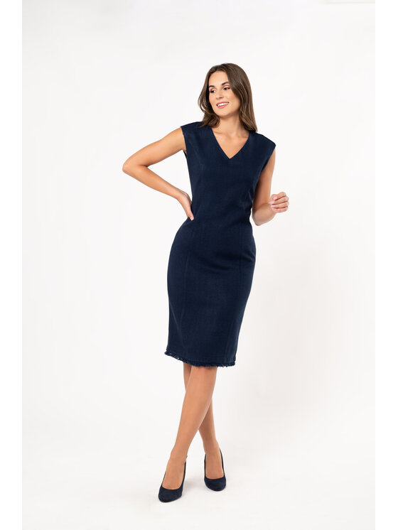 QUIOSQUE QUIOSQUE Každodenné šaty BLAZECHECK DRESS Tmavomodrá Regular Fit