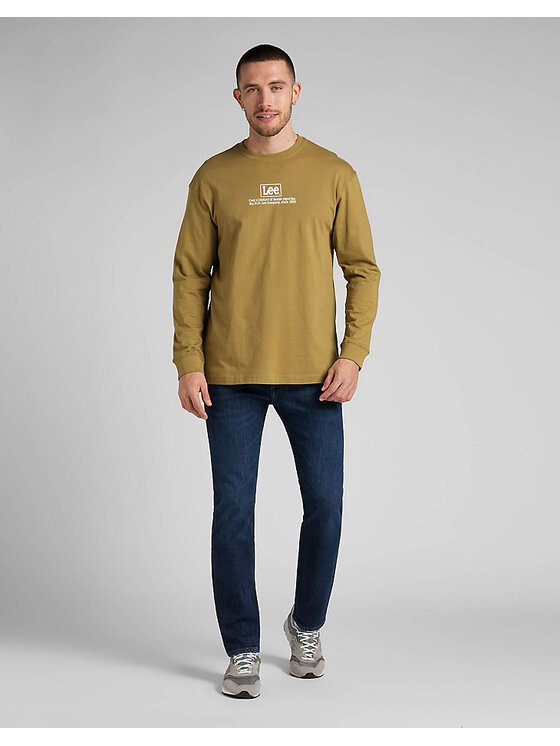 Lee Lee T-Shirt LS LOGO LOOSE TEE Żółty Regular Fit