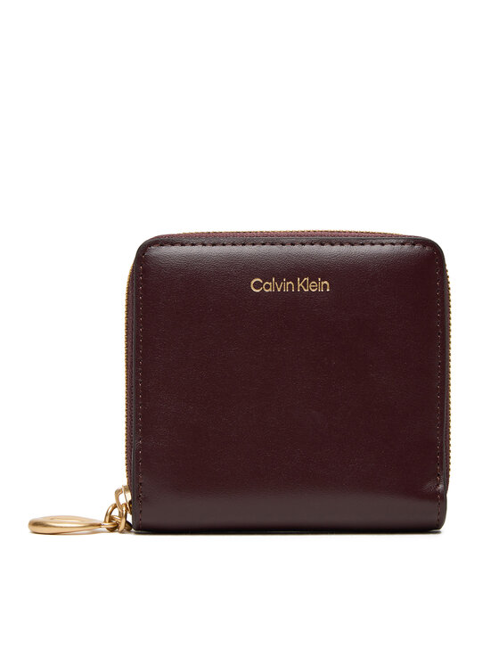 Calvin Klein Calvin Klein Kleine Damen Geldbörse Hardware Square Zip Around LV04F1044G Dunkelrot
