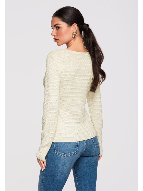 Ombre Ombre Kardigan OW-SWCD-0100 Żółty Slim Fit