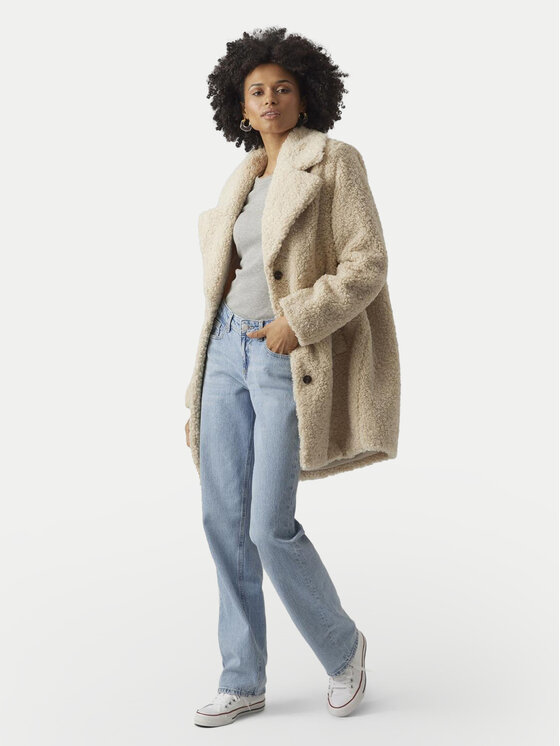 Vero Moda Vero Moda Verstos odos kailiniai Kylie Teddy 10289938 Smėlio Loose Fit