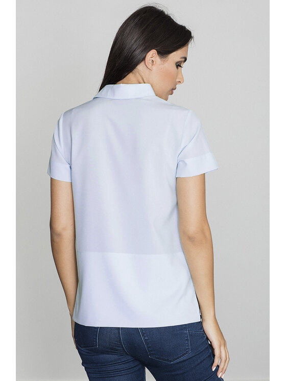 FIGL FIGL Blúzka M548 Modrá Regular Fit