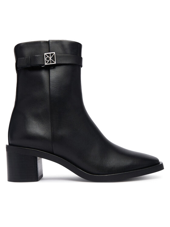 Calvin Klein Calvin Klein Μποτάκια Block Heel Ank Boot Lth Hdw HW0HW03171 Μαύρο