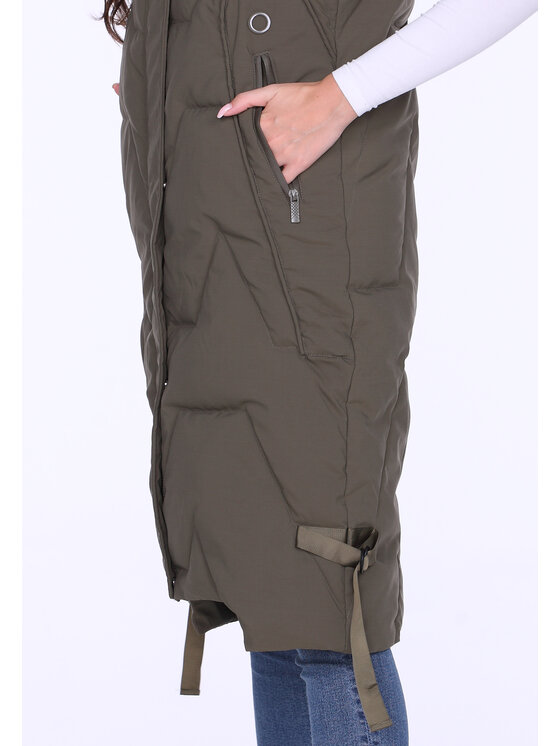 Perso Perso Kurtka damska BLH220050F Khaki Regular Fit