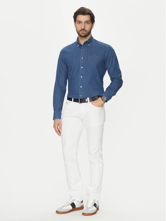 Michael Kors Michael Kors Teksasärk MD0MD91441 Tumesinine Slim Fit