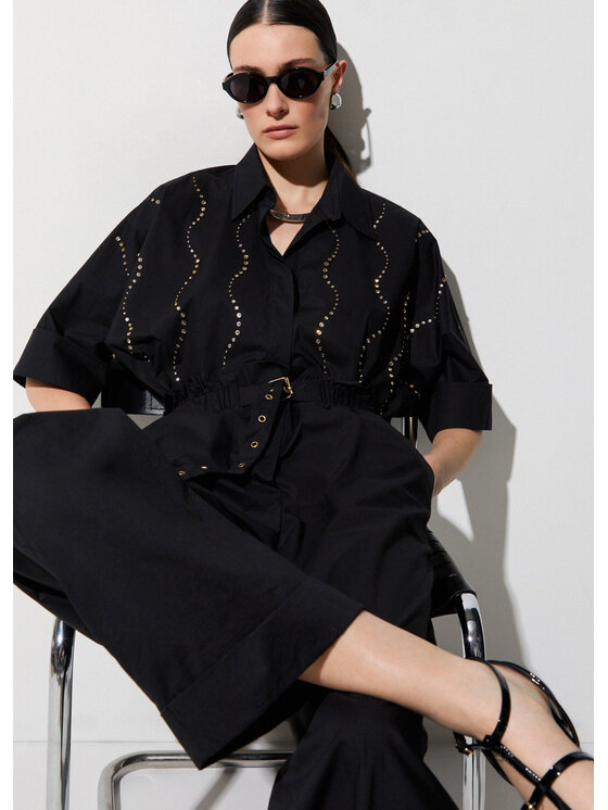 Liu Jo Liu Jo Koszula CA6345TS24622222 Czarny Loose Fit
