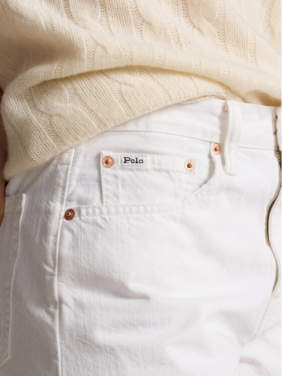 Polo Ralph Lauren Polo Ralph Lauren Pantaloni scurți de blugi 211934947001 Alb Regular Fit