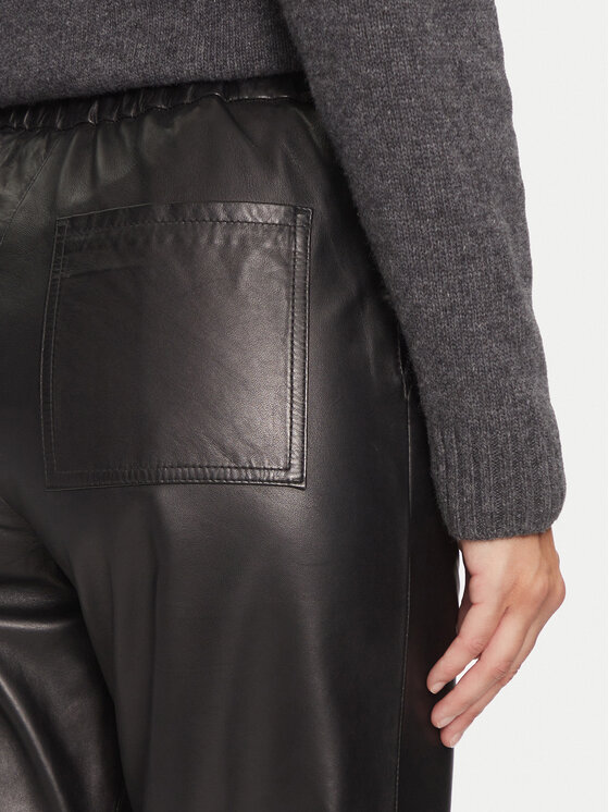 Serge Pariente Serge Pariente Pantaloni di pelle Sarah Nero Regular Fit