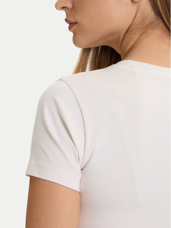 Guess Guess T-shirt W5BI29 J1314 Écru Slim Fit