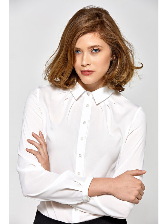 NIFE NIFE Bluzka Bluzka Écru Classic Fit