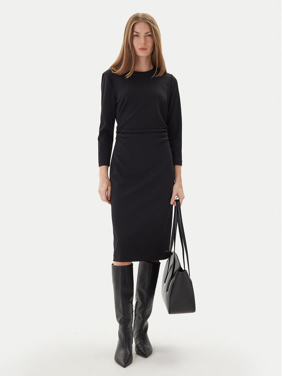 Calvin Klein Calvin Klein Koktejlové šaty LV044D062G Černá Slim Fit