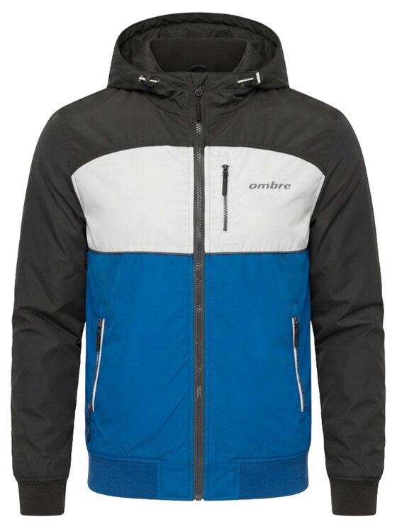Ombre Ombre Kurtka przejściowa C588 Niebieski Regular Fit