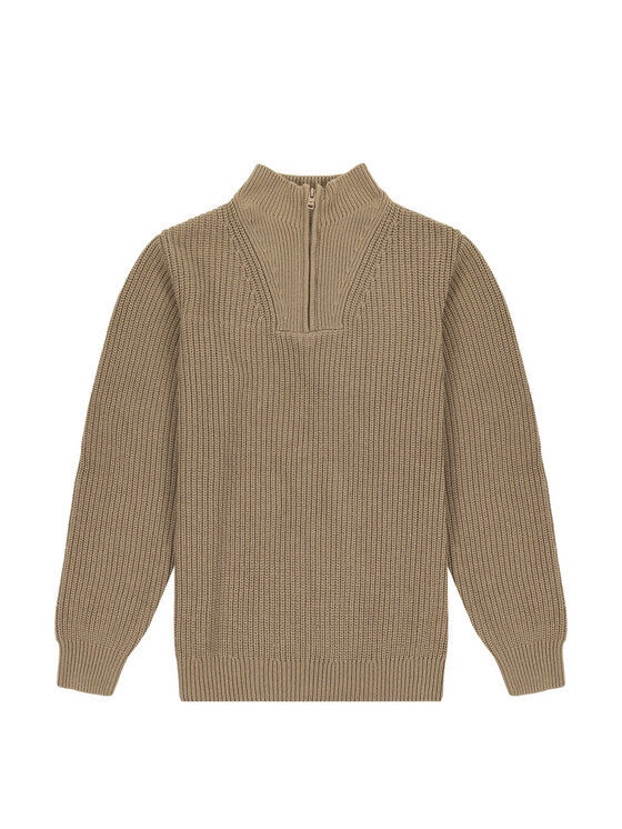 Wrangler Wrangler Sweter HALF ZIP KNIT Beżowy Regular Fit