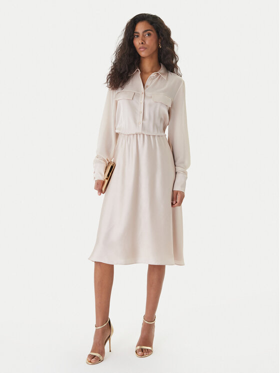 Fracomina Fracomina Ikdienas kleita FY26SD2025W41101 Écru Regular Fit