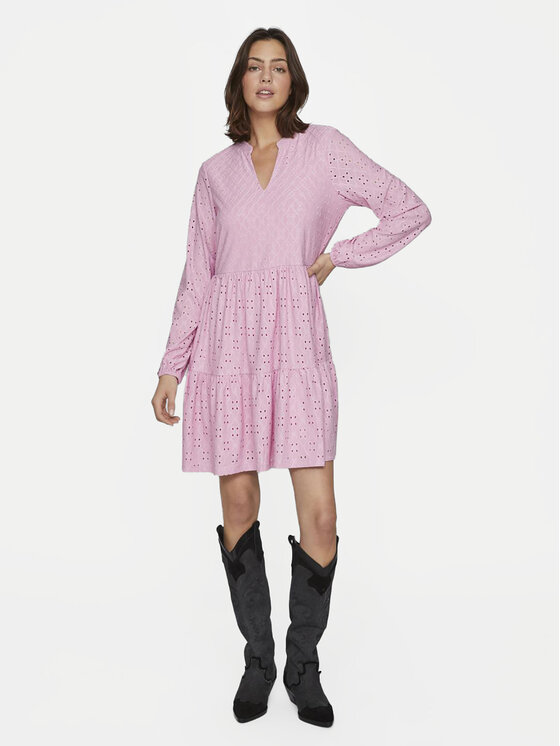 Vila Vila Kleid für den Alltag Kawa 14070250 Rosa Regular Fit