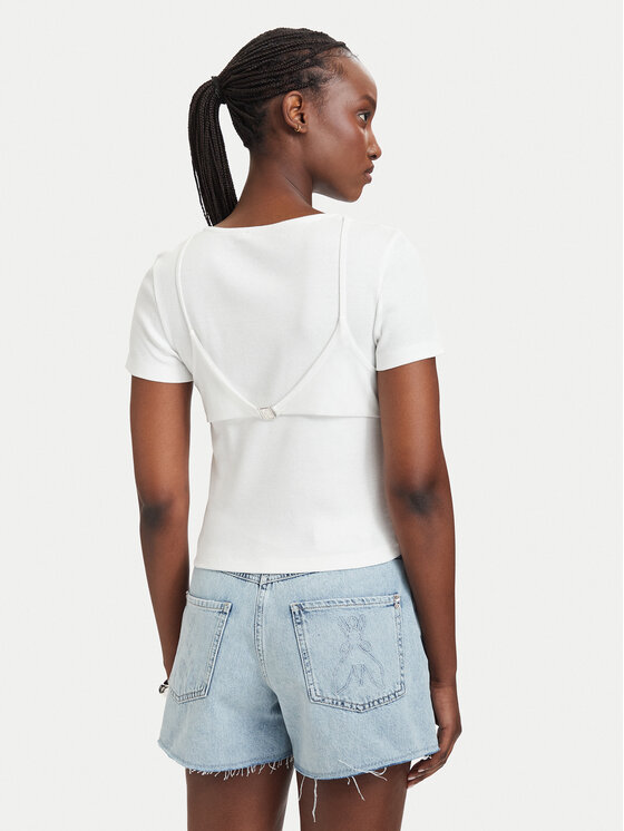 Patrizia Pepe Patrizia Pepe T-särk 2M4522/J407-W146 Valge Slim Fit