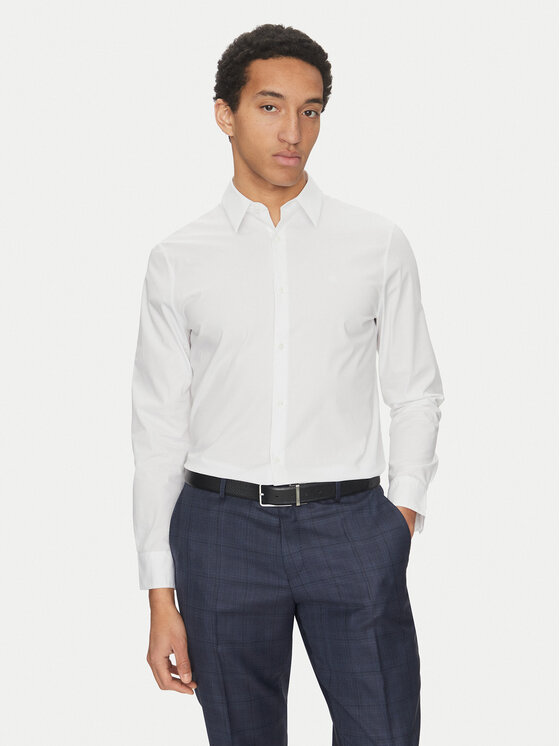 Calvin Klein Calvin Klein Cămașă LV04LB145G Alb Slim Fit