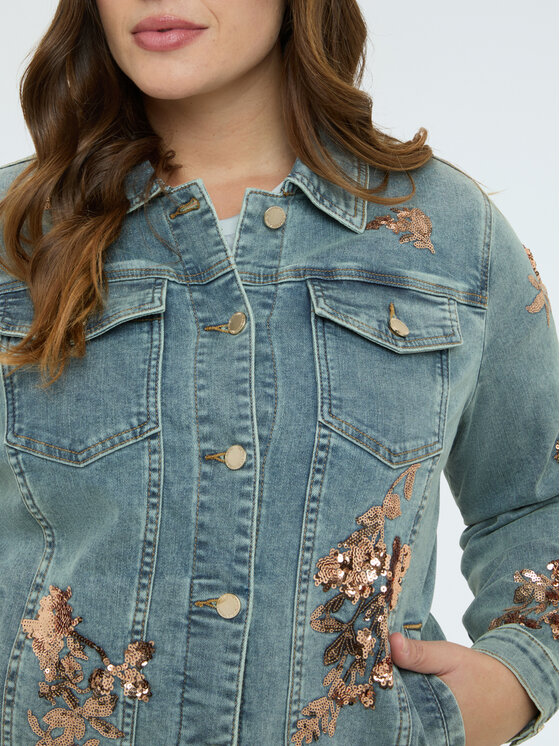 Fiorella Rubino Fiorella Rubino Giacca di jeans R402T001267N004 Turchese Boxy Fit