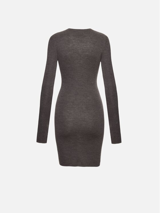 La Mania La Mania Sukienka dzianinowa POLLY Brązowy Basic Fit