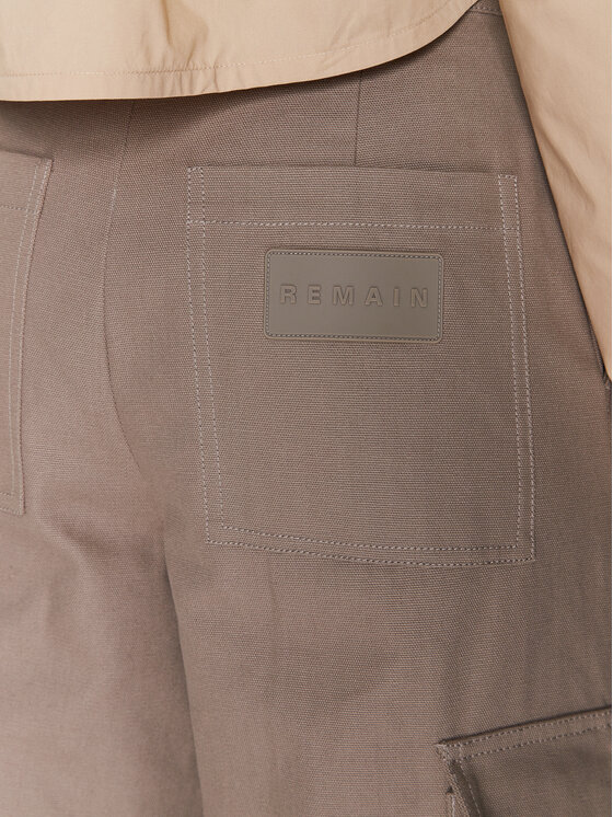 Remain Remain Auduma bikses Canvas RM2158 Bēšs Relaxed Fit