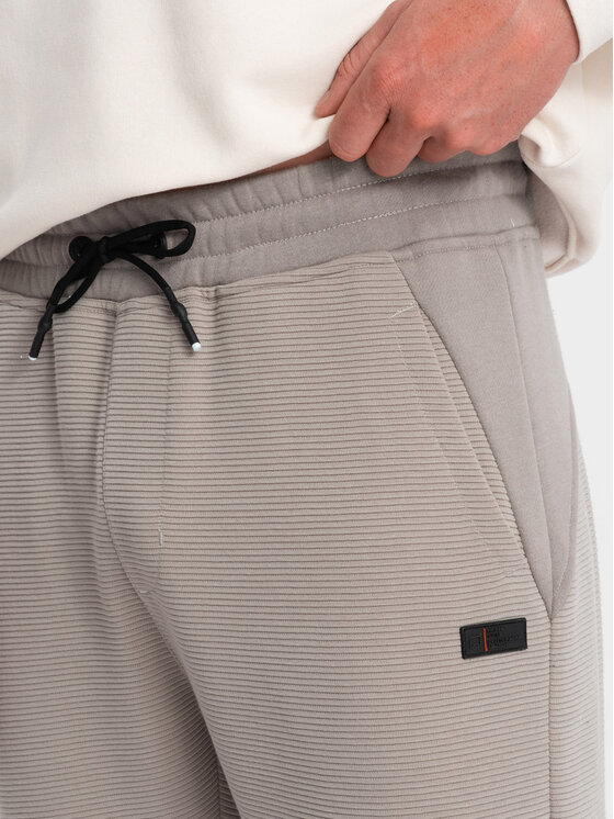 Ombre Ombre Teplákové kalhoty OM-PASK-0127 Hnědá Regular Fit