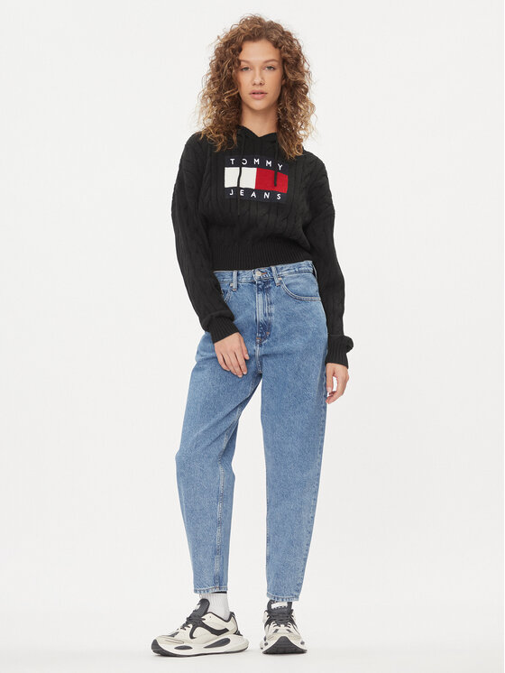 Tommy Jeans Tommy Jeans Πουλόβερ Center Flag DW0DW16528 Μαύρο Regular Fit