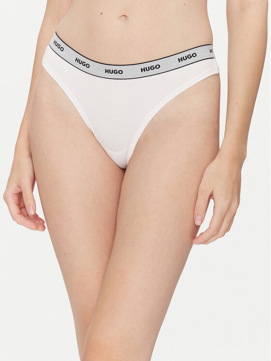 HUGO HUGO Set 3 perechi de chiloți tanga 50480150 Alb