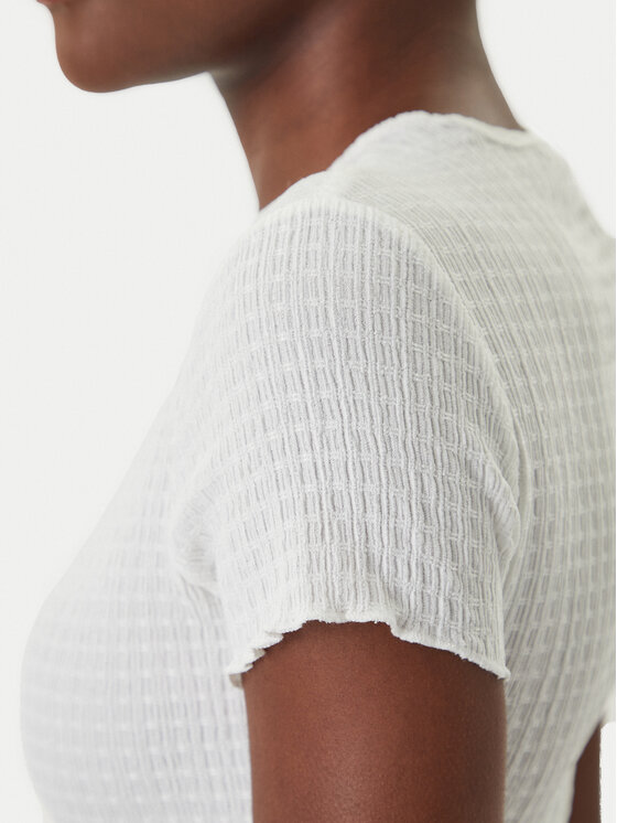 Tommy Jeans Tommy Jeans T-shirt Smock Seersucker DW0DW22219 Bianco Slim Fit