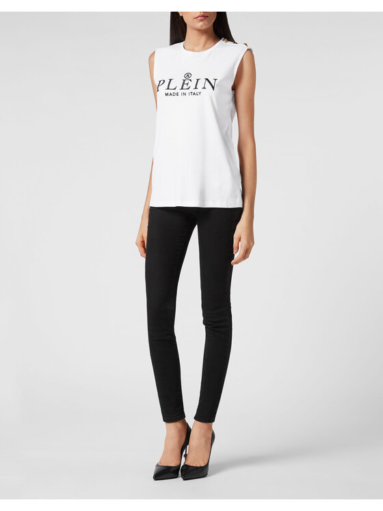 PHILIPP PLEIN PHILIPP PLEIN Tank top 1423 Biela Skin Tight Fit