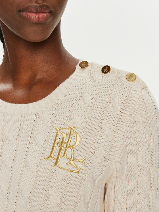 LAUREN RALPH LAUREN Lauren Ralph Lauren Džemper 200932223002 Écru Slim Fit