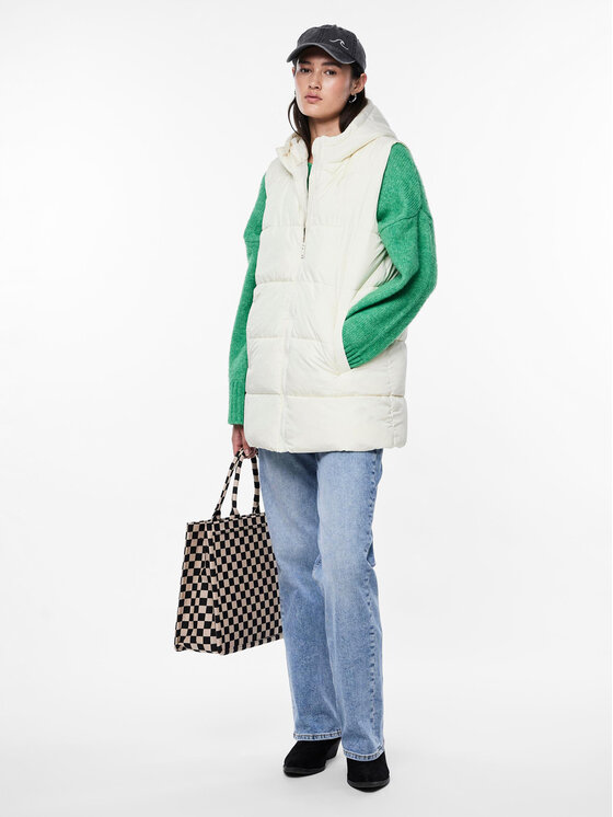 Pieces Pieces Prsluk 17115628 Écru Regular Fit