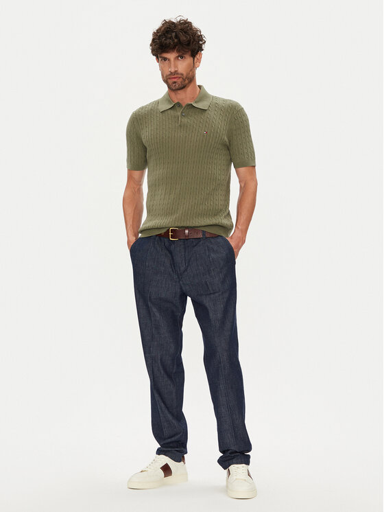 Tommy Hilfiger Tommy Hilfiger Polo MW0MW40701 Zielony Regular Fit