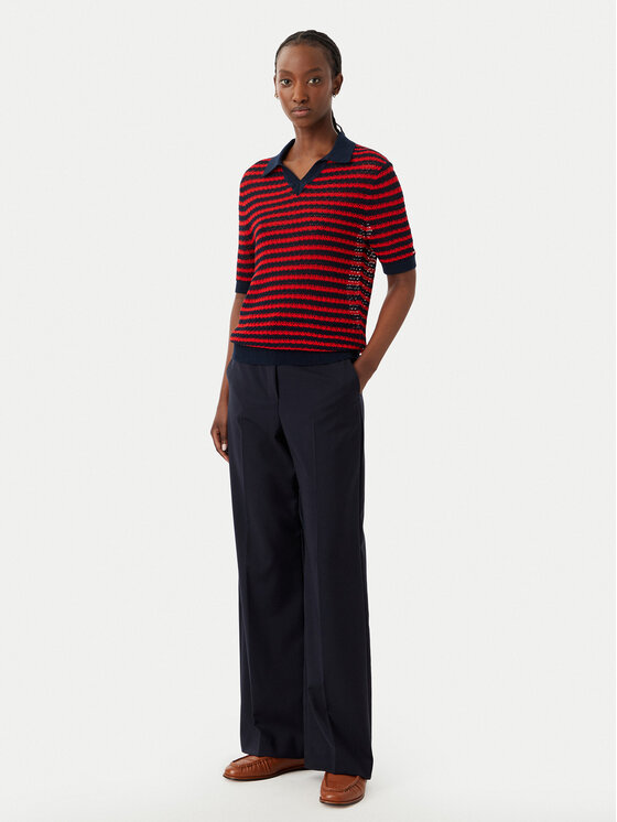 Tommy Hilfiger Tommy Hilfiger Polo marškinėliai Pointelle WW0WW50060 Raudona Regular Fit