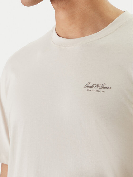 Jack & Jones Jack & Jones Tričko Earchive 12297641 Béžová Regular Fit