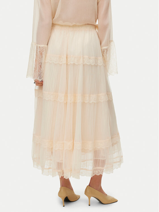 Vero Moda Vero Moda Midi szoknya Kinsley 10346617 Ekru Regular Fit