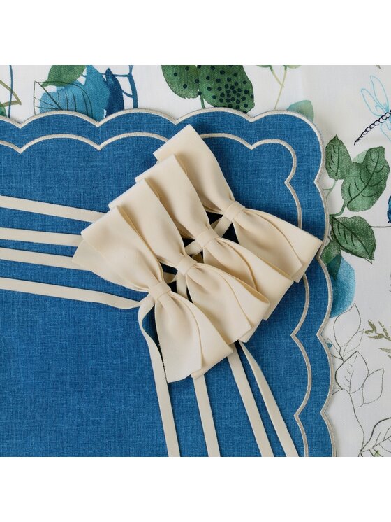 Roseberry Home Roseberry Home Obrączka na serwetki kokardka Ivory Écru