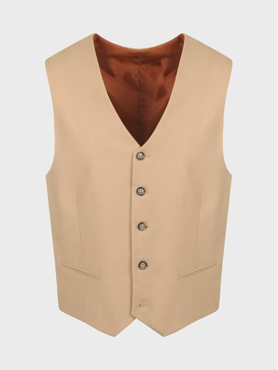 Evenemen Evenemen Kamizelka BEJ Beżowy Slim Fit