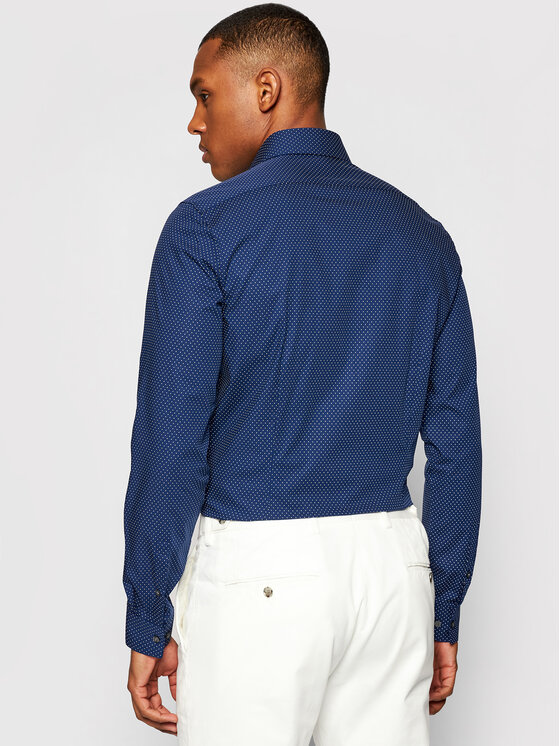 Calvin Klein Calvin Klein Риза Dot Print Easy Care K10K106680 Тъмносин Slim Fit