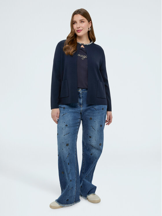 Fiorella Rubino Fiorella Rubino Kardigan M107L008381N034 Niebieski A-Line Fit