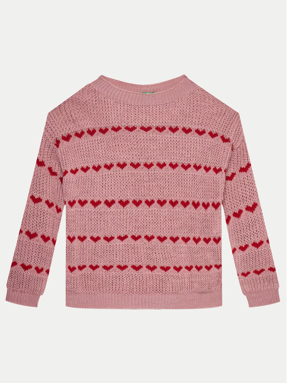 Dziewczęcy Sweter United Colors Of Benetton, Rozmiar 130, Różowy, 1076Q106V