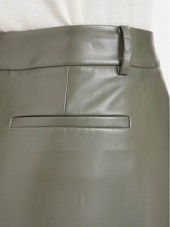 BOSS BOSS Lederhose Tiana4-M 50564757 Dunkelgrün Wide Leg