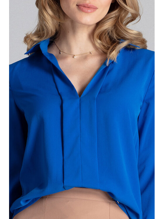 FIGL FIGL Koszula M621 Niebieski Loose Fit