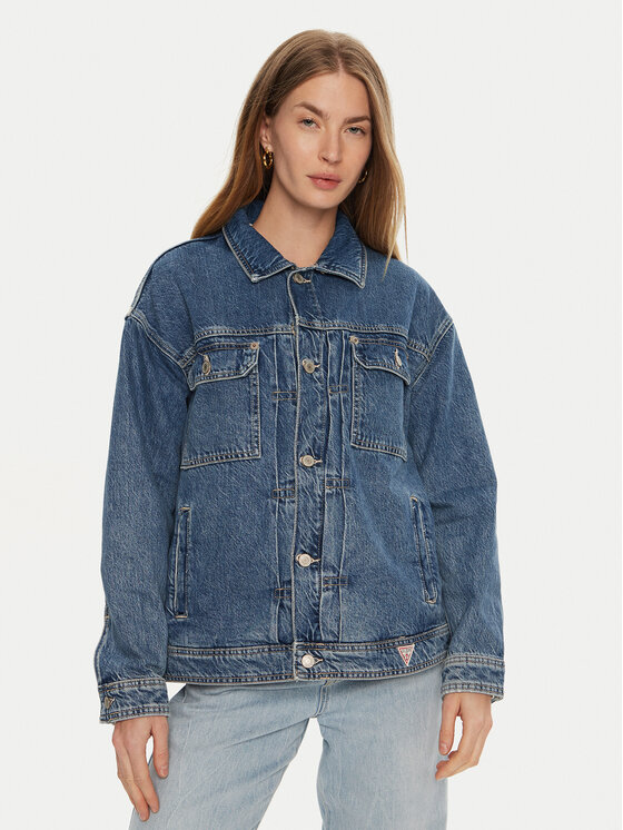 Guess Guess Τζιν μπουφάν W4YN21 D5B65 Μπλε Classic Fit